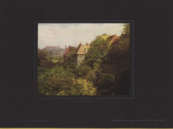 Stadtmauer Nürnberg, Bayern. Farbenphotographie von 1918.
