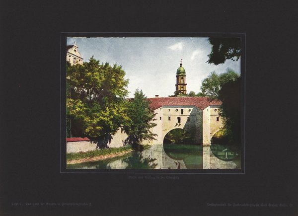 Motiv aus Amberg in der Oberpfalz, Bayern. Farbenphotographie von 1919.