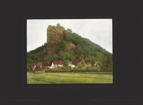 Jungfernsprung bei Dahn, Bayern. Farbenphotographie von 1919.
