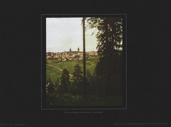 Freudenstadt, Würtembergischer Schwarzwald, Schwaben. Farbenphotographie von 1914.