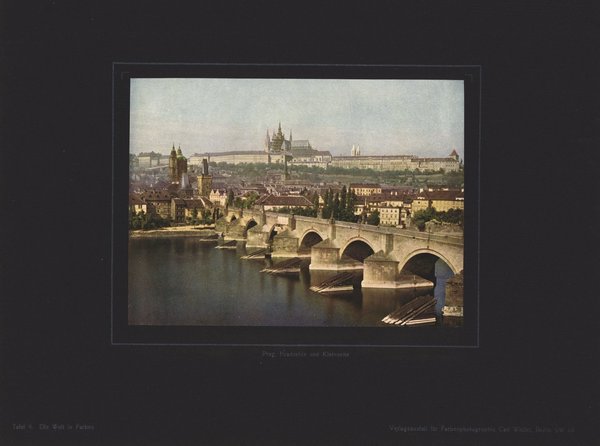Prag, Hradschin und Kleinseite, Farbenphotographie von 1910.