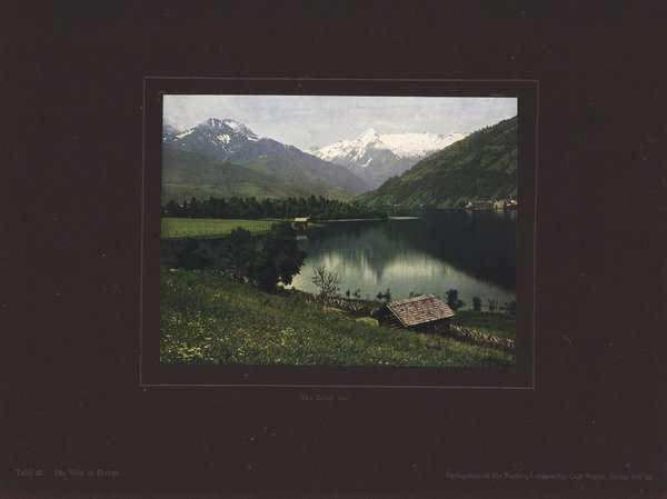 Der Zeller See, Österreich, Farbenphotographie von 1910.