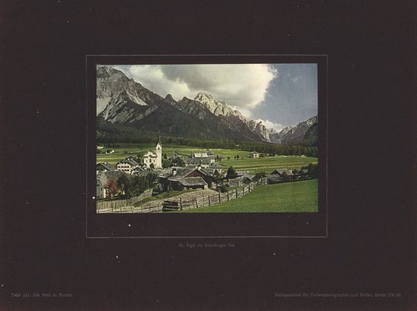 Cortina, Italien, Farbenphotographie von 1910.