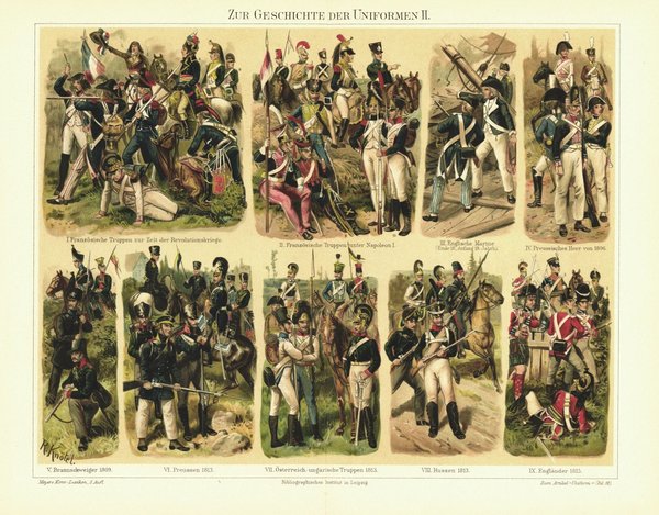 Zur Geschichte der Uniformen II. Lithografie von 1898