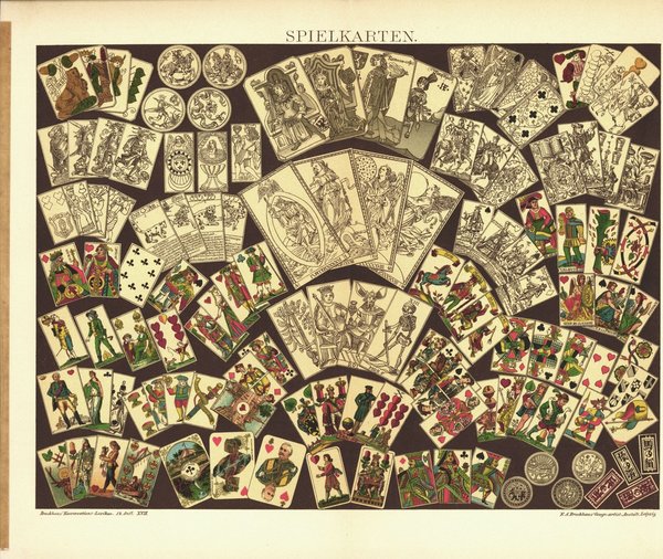 Spielkarten. Lithographie von 1894