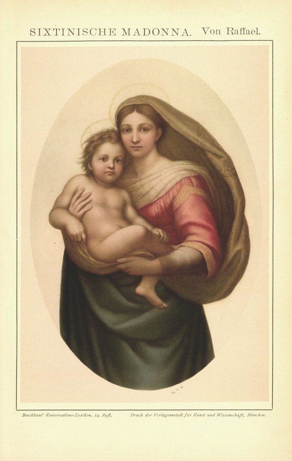 Sixtinische Madonna, von Raffael. Buchillustration von 1895