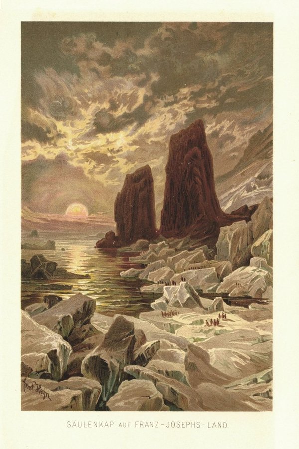 Säulenkap auf Franz-Josef-Land. Lithographie von 1886