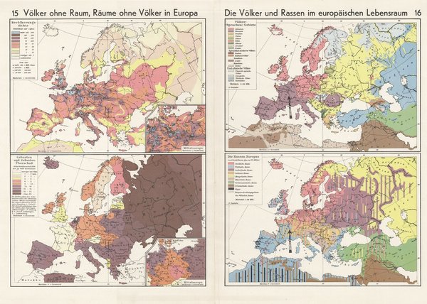 Übersichtskarte Deutsches Reich und seine Nachbargebiete. Alte Landkarte von 1936 ca. 45x32 cm